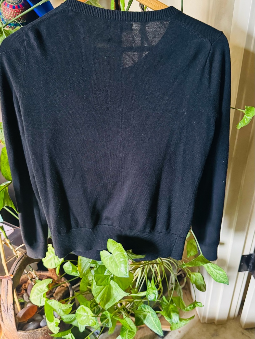 Banana Republic Black Women's Crewneck Cardigan Sweater